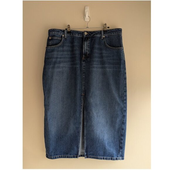 New Look Mid Blue Denim Split Hem Maxi Skirt - Picture 6 of 11